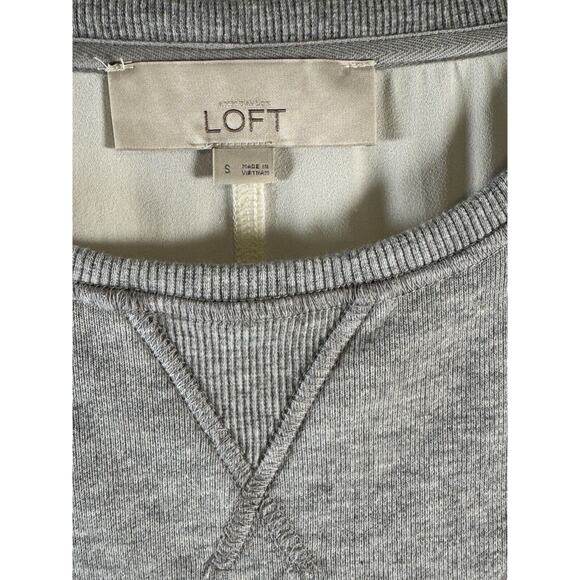 Ann Taylor LOFT Hi-Lo Media Sweatshirt, Gray & Ivory, Sz: S, 73-71 - Picture 11 of 14